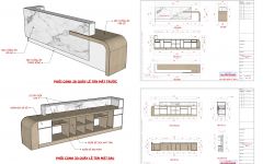 Quầy Lễ Tân Mẫu 1 - Layout Sketchup